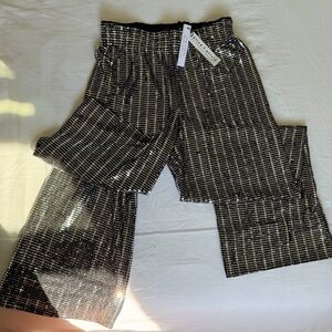 Alice + Olivia Black and Silver Straight Leg Pants